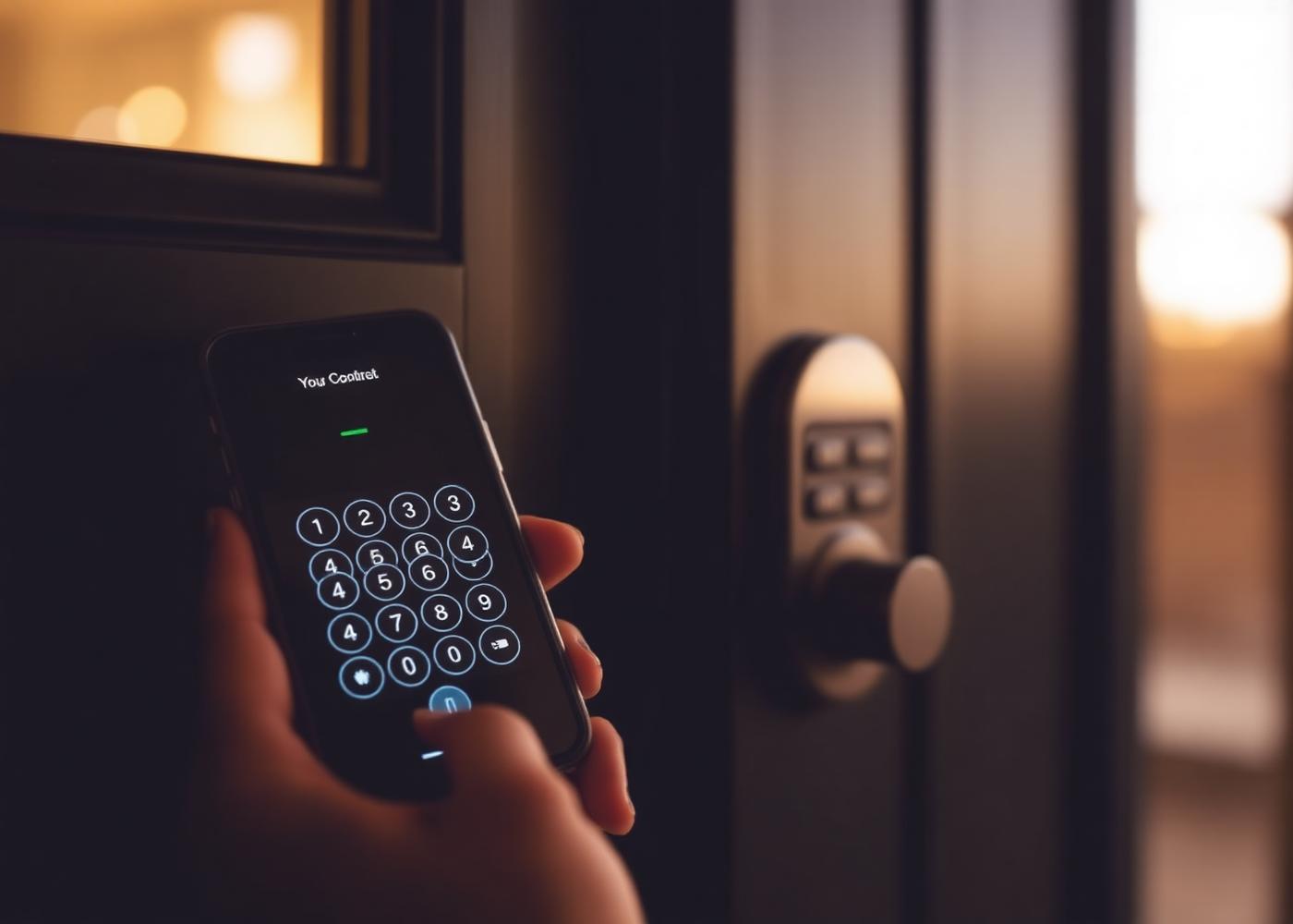 Guest entering door code on phone at DOKO