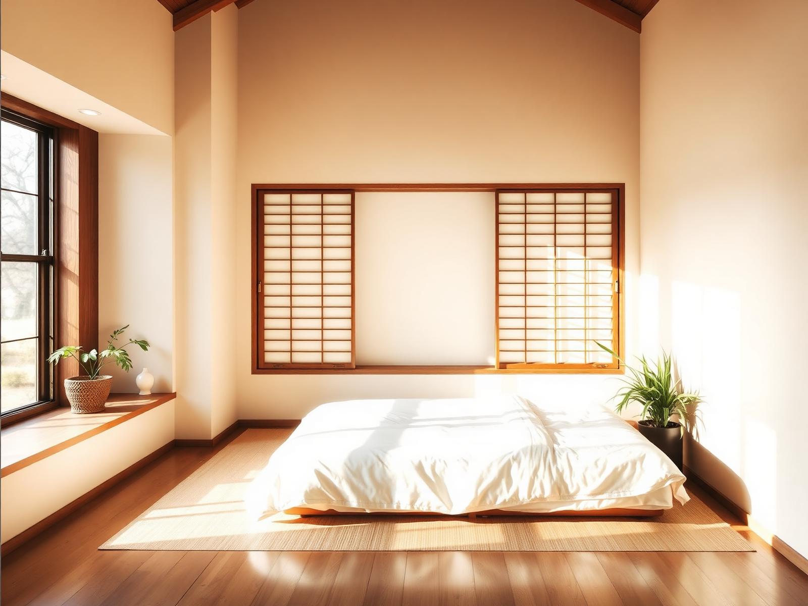 Quiet minimalist bedroom at DOKO apart hotel